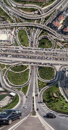 A busy intersection in Istanbul.