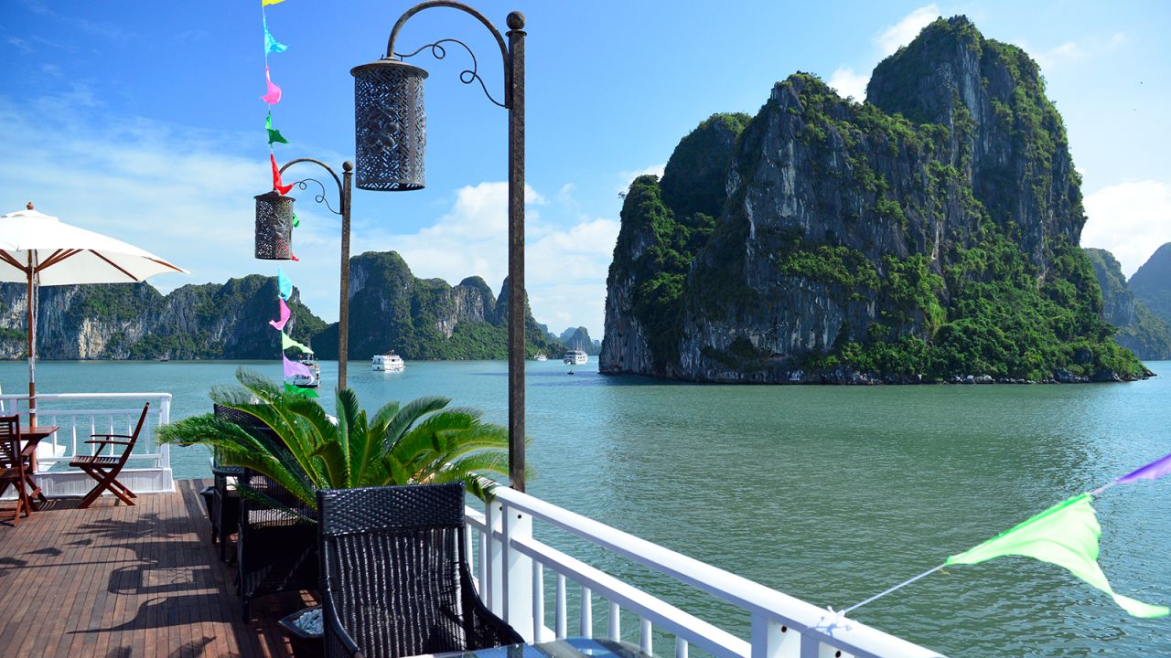 According to legend, Halong Bay is made up of blocks of jade spat out by a family of giant dragons.