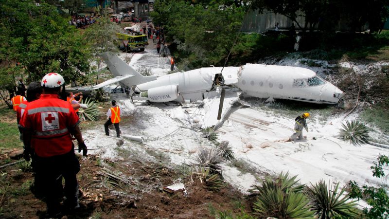 Honduras plane crash Private jet almost splits in two in landing