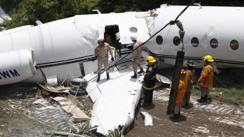 Honduras plane crash Private jet almost splits in two in landing