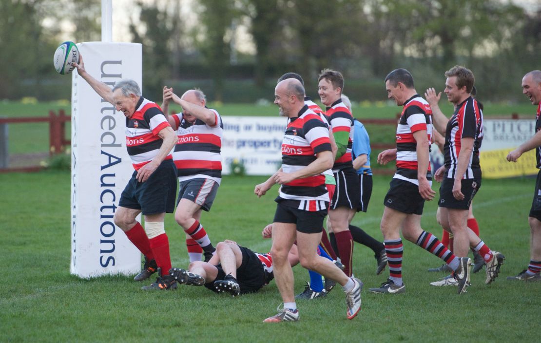 Roy with the county's rugby team
