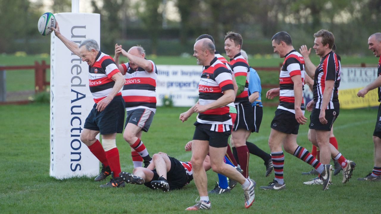 Roy with the county's rugby team