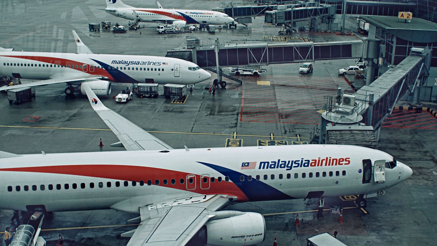 Malaysian Airlines aircraft at the Kuala Lumpur International airport.