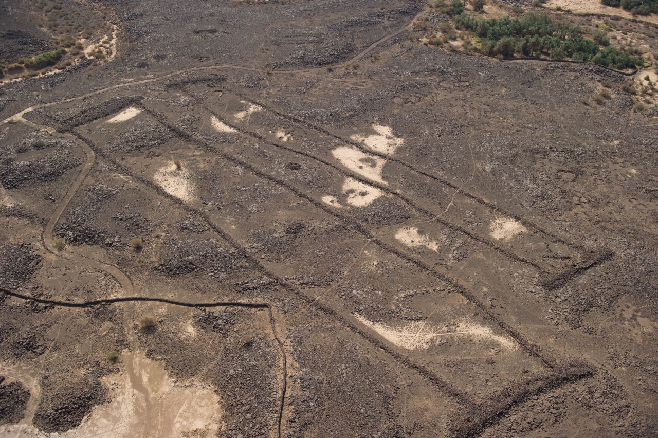 Some of the most enigmatic features in the landscape are "gates". So-called because they resemble field gates when viewed from the air, the structures consist of short, wide stone walls linked by long parallel walls.