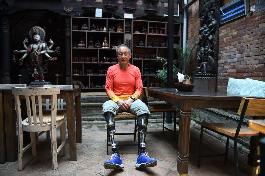 Chinese double amputee climber Xia Boyu, who lost both of his legs during first attempt to climb Everest, finally reached the summit of the world's highest peak in May 2018. He became the first double amputee to summit from the Nepalese side, and the second double amputee to make it to the top.