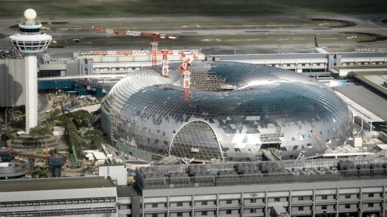 <strong>On track: </strong>According to Changi Airport officials, the construction work -- started in late 2014 -- is around 75% complete. Jewel is scheduled to open in 2019.