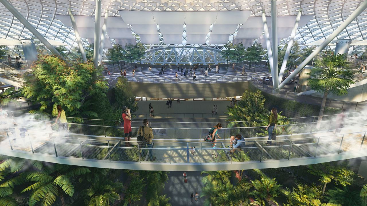 <strong>Canopy Bridge: </strong>Suspended 23 meters above ground, the 50-meter, glass-bottomed Canopy Bridge will be the best viewing point for the Rain Vortex show and the Forest Valley. It's due to open in mid-2019.
