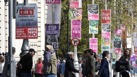Dublin is covered with posters ahead of Friday's referendum on abortion.