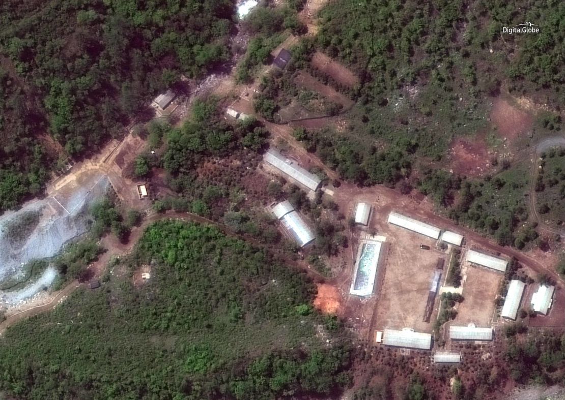 A May 23 satellite image provided by DigitalGlobe shows the Punggye-ri test site.