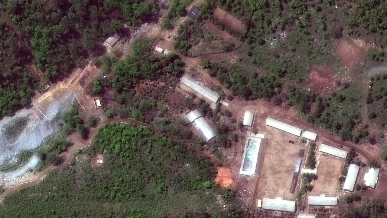 A May 23 satellite image provided by DigitalGlobe shows the Punggye-ri test site.