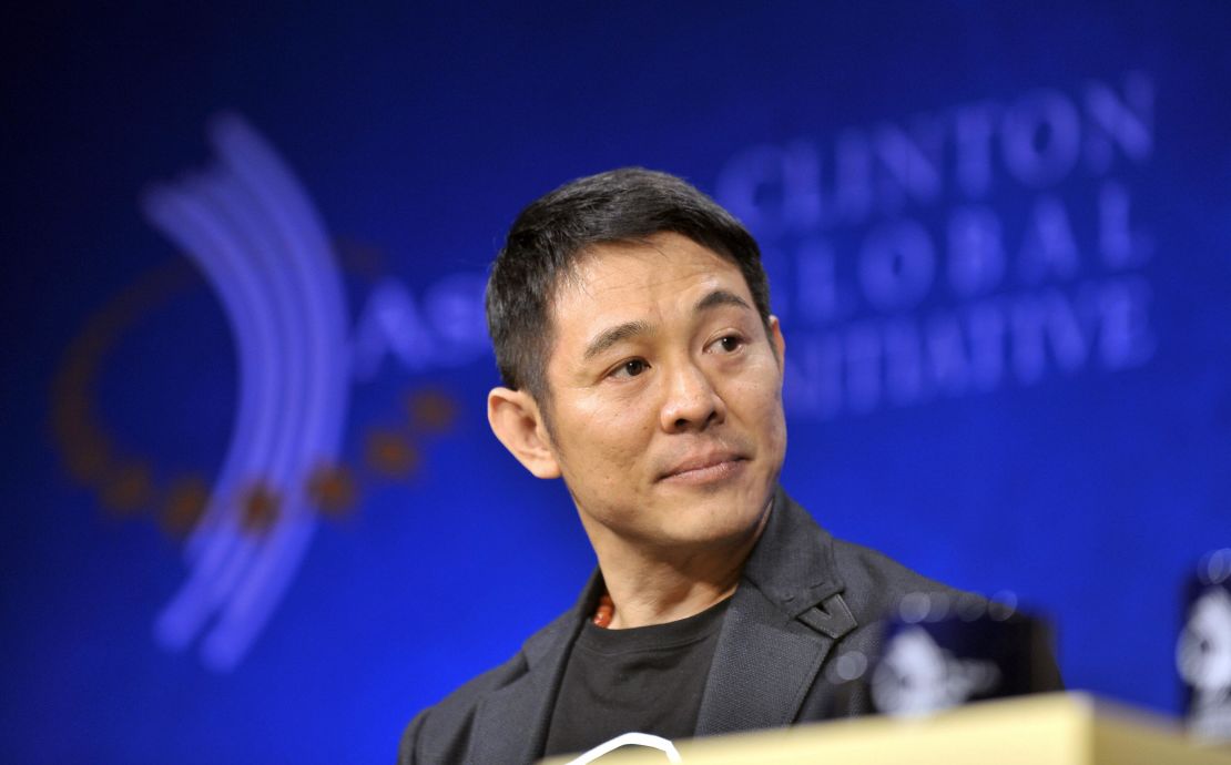 Jet Li listens at the Clinton Global Initiative in Hong Kong on December 3, 2008.
