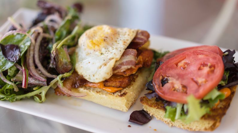 <strong>June in Asheville, North Carolina: </strong>The fried halloumi egg sandwich at Gypsy Queen Cuisine in West Asheville is a local favorite. Asheville is known throughout the South for its food scene.