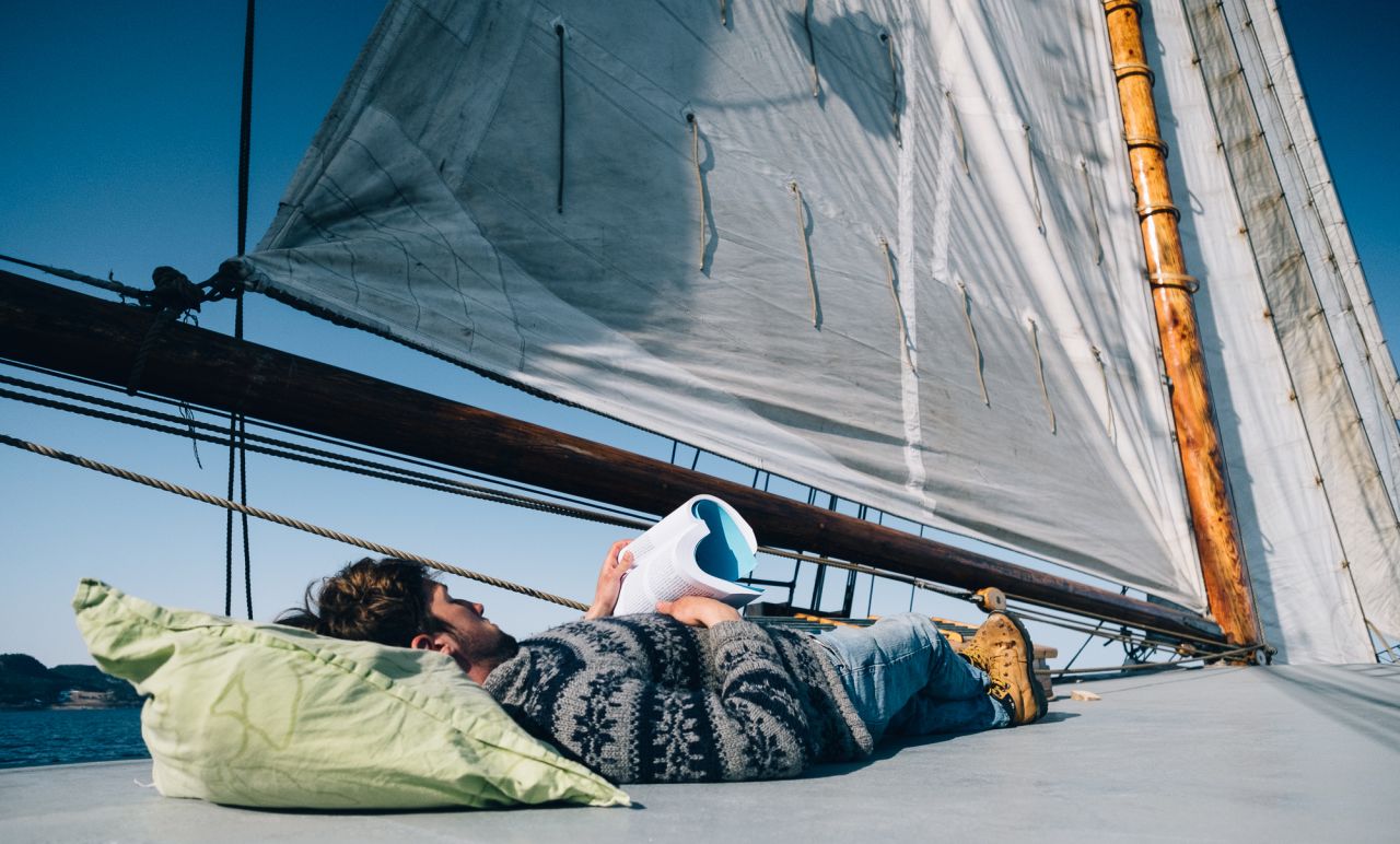 Unlike Soerensen and Hansen who have both completed traineeships in sailing, Elslo came on board with no experience -- instead he's a literature student. For him, this trip is a great chance to reflect on his life back home in Copenhagen.