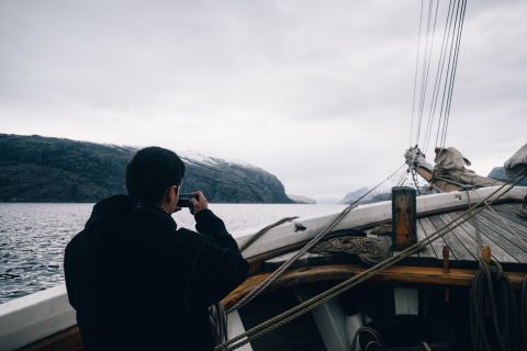 As crew members worked six hour shifts, twice a day, they watched the northern lights dance in the sky and were captivated by sights like the Norwegian fjords along their route.