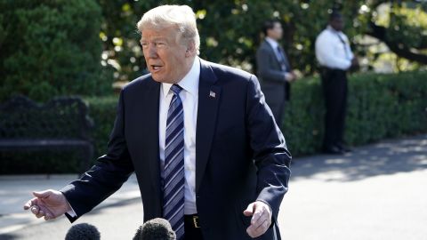 US President Donald Trump speaks to the press on his way to board Marine One from the South Lawn of the White House on May 25, 2018 in Washington, DC. - Trump is heading to Annapolis, Maryland to attend the US Naval Academy graduation and commissioning ceremony. (Photo by Mandel NGAN / AFP) (Photo credit should read MANDEL NGAN/AFP/Getty Images)