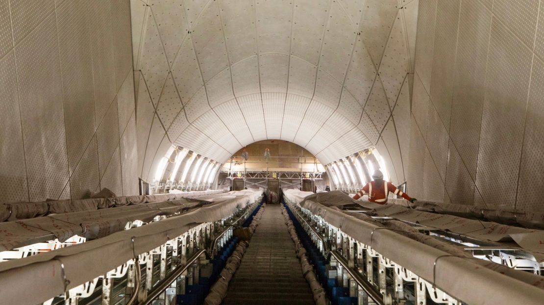 The descent to the new Crossrail line at Whitechapel station.