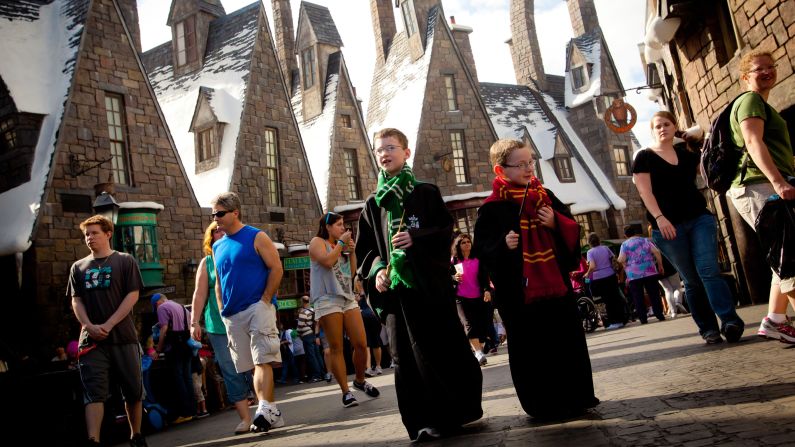 <strong>The Wizarding World of Harry Potter. </strong> The snow sticks to the roofs at Hogsmeade year-round, even in the Orlando heat. 