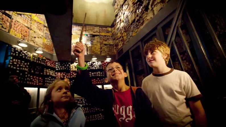 <strong>The Wizarding World of Harry Potter. </strong>Ollivander's wandkeepers at shops in both parks allow a wand to "pick" a lucky guest once per show. Replica wands of those owned by Harry and his friends are also available for sale.