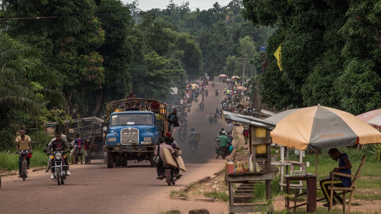 Traffic in the city of  Mbandaka, in northwest Congo, in May 2018, during a previos Ebola outbreak. 