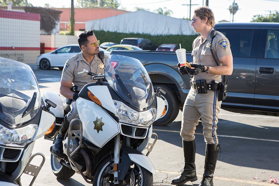 <strong>"Chips"</strong>: Michael Peña and Dax Shepard star in this big screen adaptation of the 1970s TV series about a pair of California Highway Patrol officers. <strong>(HBO Now) </strong>
