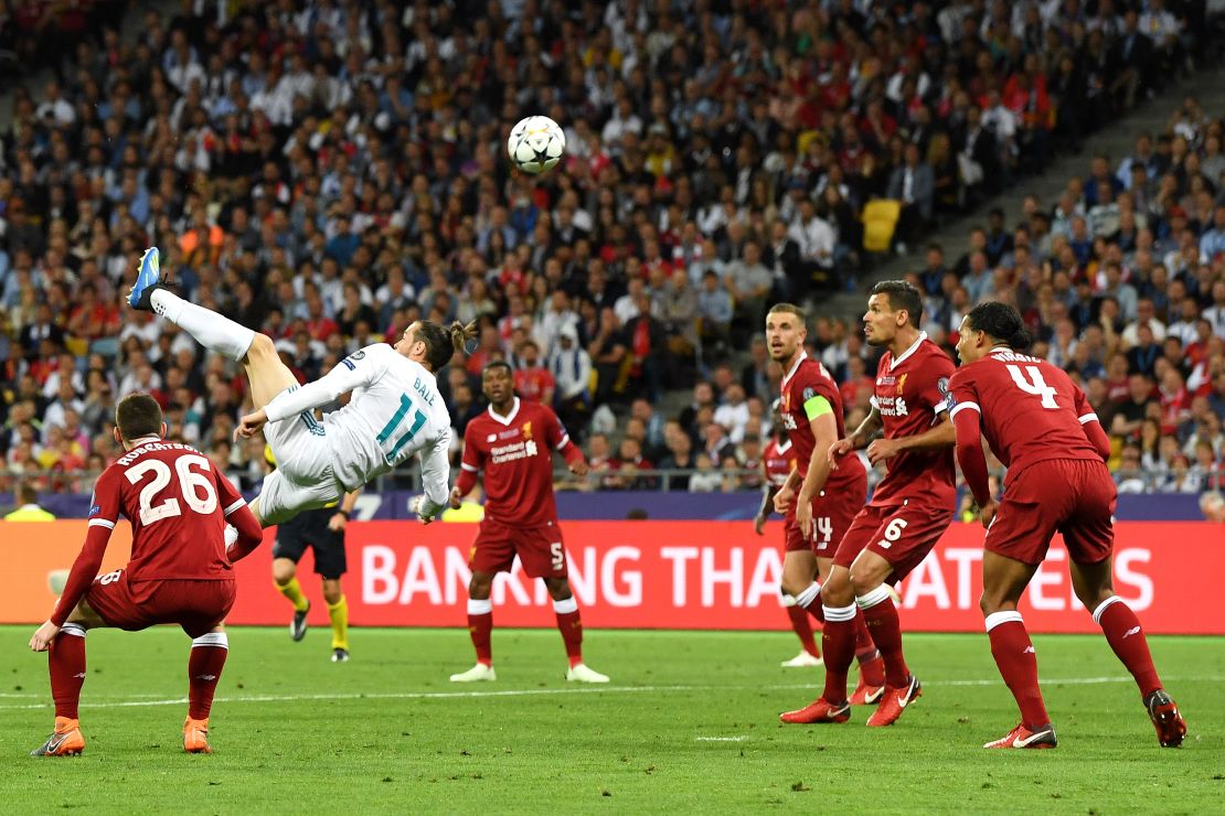 Real Madrid's Gareth Bale scored the winning goal in the Champions League final with a superb overhead kick. 