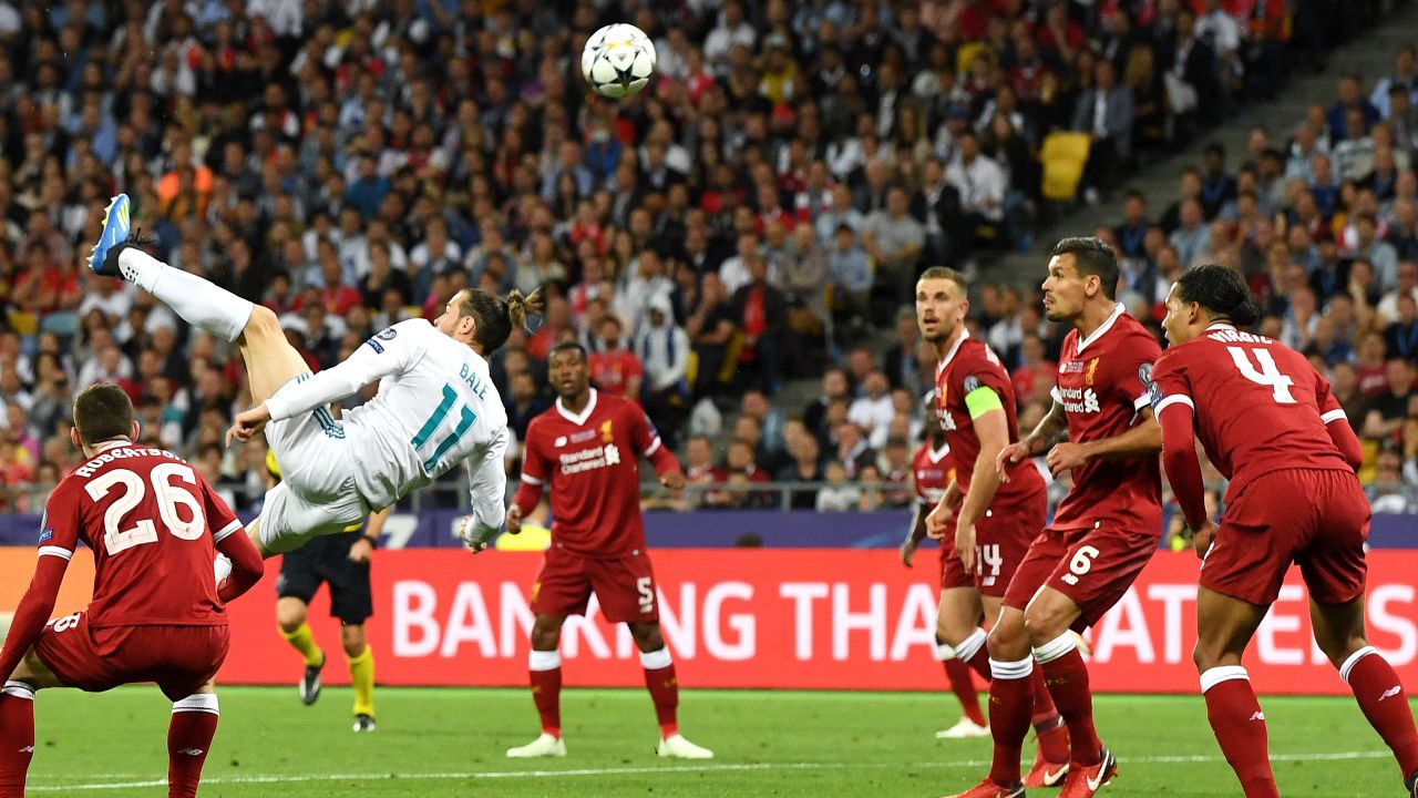 Real Madrid's Gareth Bale scored the winning goal in the Champions League final with a superb overhead kick. 