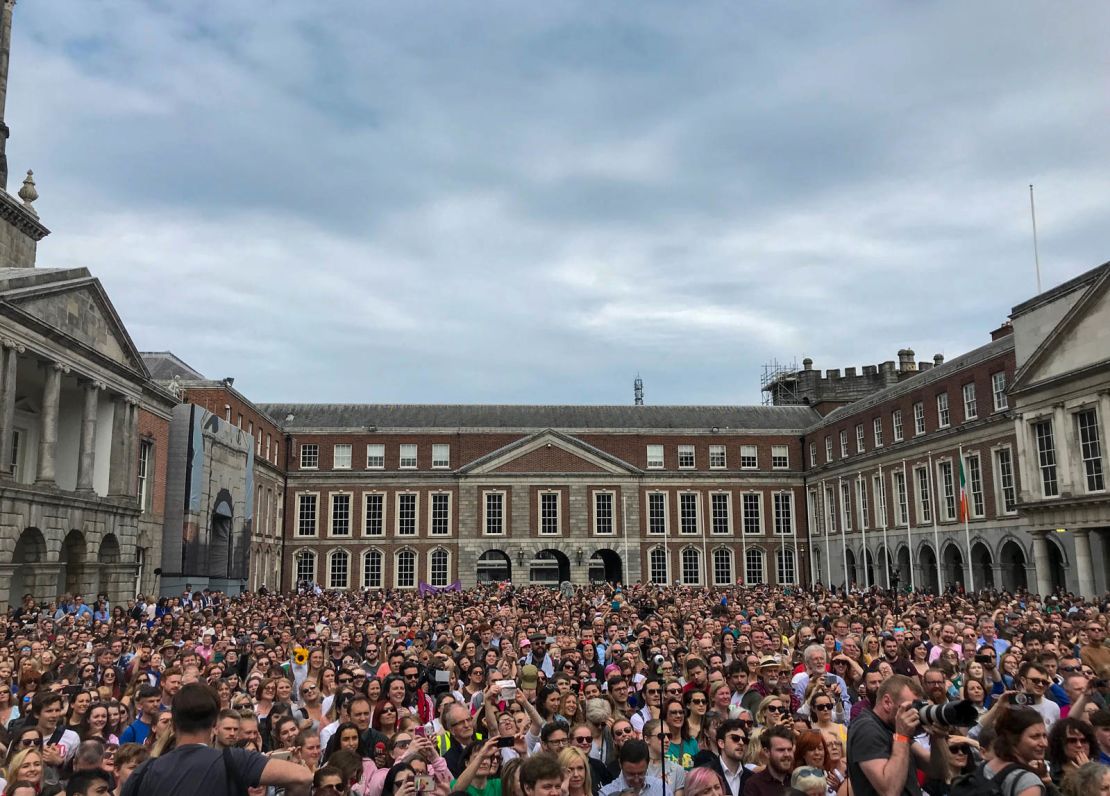 Yes voters filled Dublin Castle on Saturday. 