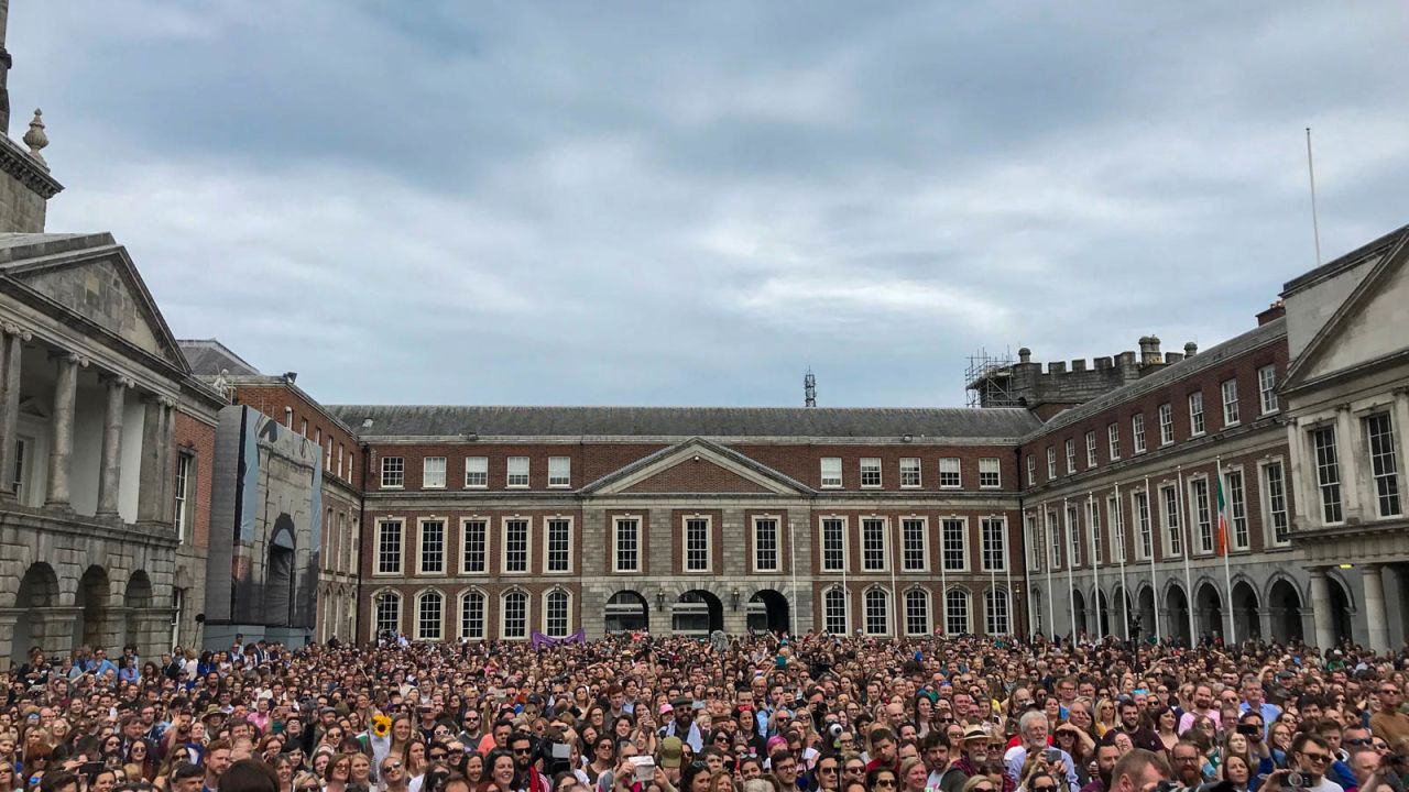 Yes voters filled Dublin Castle on Saturday. 
