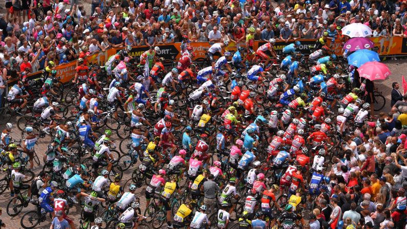Cyclists are captured in an aerial shot during the 101st Tour of Italy 2018 during the Giro d'Italia on Wednesday, May 23.