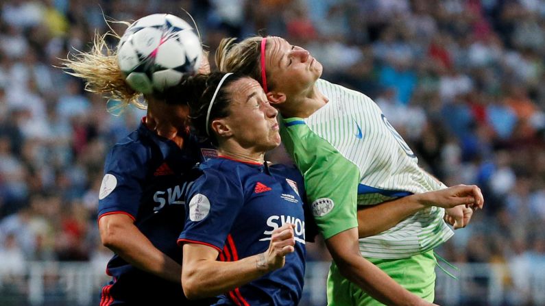 Olympique Lyonnais squared off against VfL Wolfsburg in the Women's Champions League Final in Kiev, Ukraine, on on Thursday, May 24. 