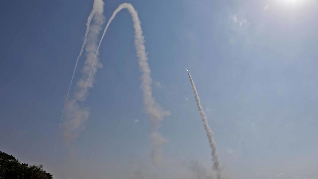 The Israeli military using its iron defense system, which intercepts short-range fire, on Tuesday.