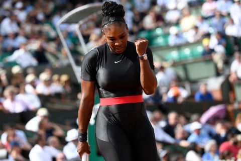 The 23-time grand slam champion was playing in her first major since giving birth to her first child in September. "I feel like a warrior princess in it," she told reporters. " I'm always living in a fantasy world. I always wanted to be a superhero, and it's kind of my way of being a superhero."