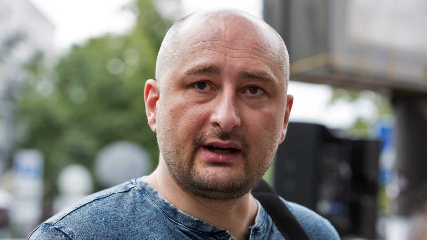 A handout file picture provided by Ukrainian news agency UNIAN on May 29, 2018 shows Russian journalist Arkadiy Babchenko on July 20, 2017 in Kiev.A Russian journalist who wrote for opposition media was shot dead on May 28, 2018 in Kiev, Ukrainian police said. Arkadi Babchenko was shot in his apartment building in the Ukrainian capital.  / AFP PHOTO / UNIAN / Inna SOKOLOVSKA / RESTRICTED TO EDITORIAL USE - MANDATORY CREDIT "AFP PHOTO/ UNIAN/ INNA SOKOLOVSKA " - NO MARKETING NO ADVERTISING CAMPAIGNS - DISTRIBUTED AS A SERVICE TO CLIENTSINNA SOKOLOVSKA/AFP/Getty Images