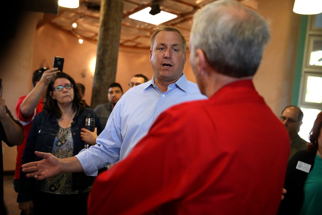Rep. Jeff Denham talks with constituents during a casual "Coffee and Conversation" 
