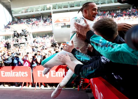 After his unlikely victory in Azerbaijan, it was a second straight win for Hamilton as he bids for a fifth world championship -- and it could not have been more comfortable.