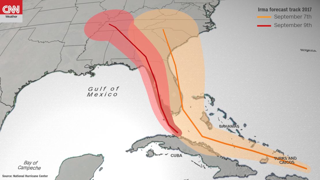 weather irma forecast cone comparison