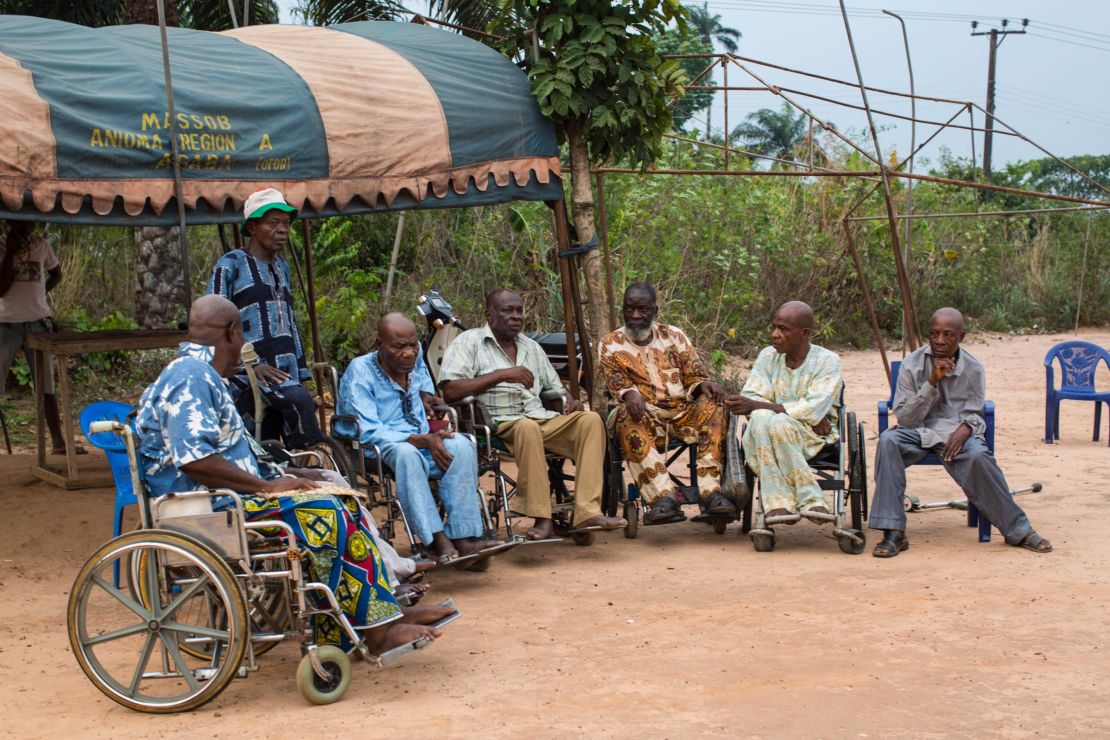 Members of the disabled Biafran War veterans organization in Nigeria. 