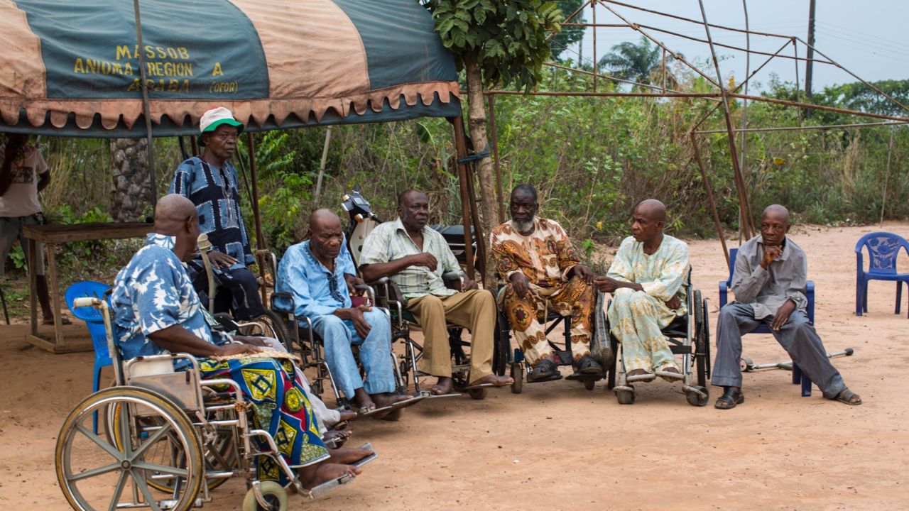 Members of the disabled Biafran War veterans organization in Nigeria. 