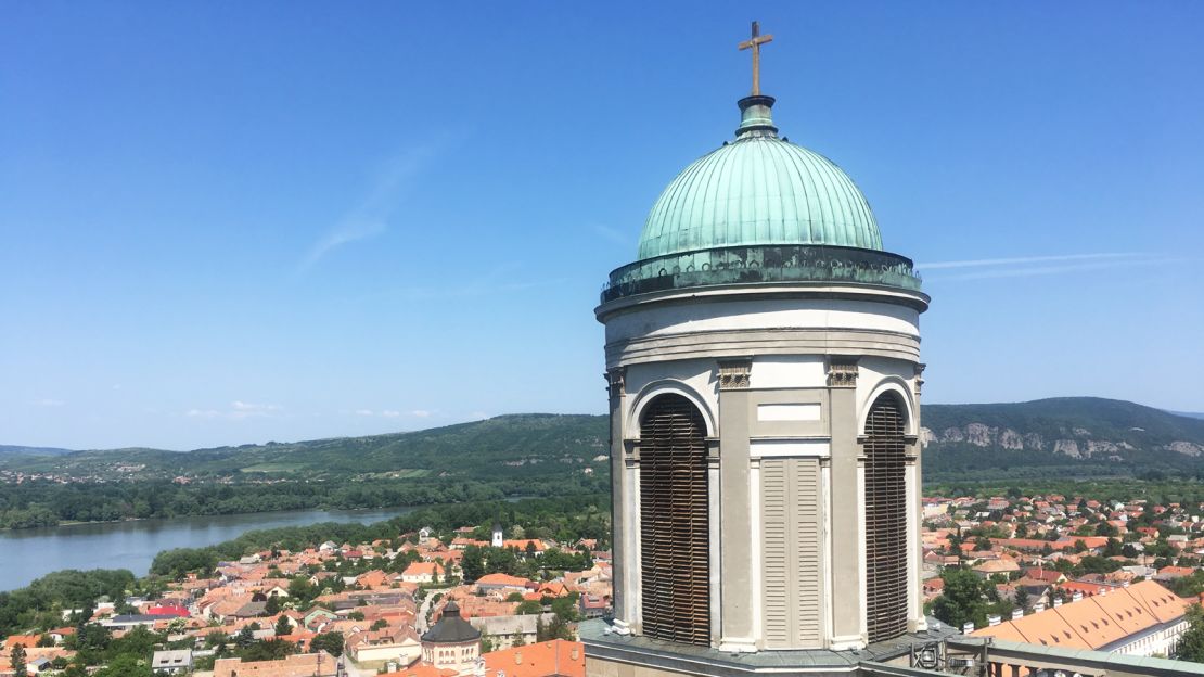 The view from the top of the Basilica of Esztergom -- one of  largest churches in Europe.