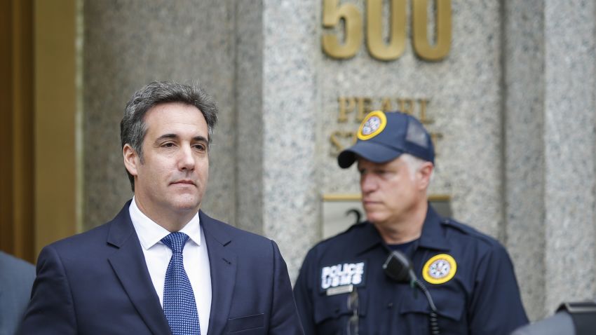 NEW YORK, NY - MAY 30: Michael Cohen, (L) former personal lawyer and confidante for President Donald Trump, exits the United States District Court Southern District of New York on May 30, 2018 in New York City.  According to a filing submitted to the court Tuesday night by special master Barbara Jones, federal prosecutors investigating Michael Cohen, a longtime personal lawyer and confidante for President Donald Trump, are set to receive 1 million files from three of his cellphones that were seized last month. (Photo by Eduardo Munoz Alvarez/Getty Images)