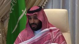 Saudi authorities released footage that it says shows Crown Prince Mohammad bin Salman at a meeting Tuesday in Jeddah.