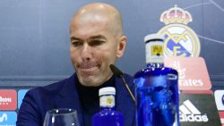 Real Madrid's French coach Zinedine Zidane gives a press conference to announce his resignation in Madrid on May 31, 2018. - Real Madrid coach Zinedine Zidane said today he was leaving the Spanish giants, just days after winning the Champions League for the third year in a row. (Photo by PIERRE-PHILIPPE MARCOU / AFP)        (Photo credit should read PIERRE-PHILIPPE MARCOU/AFP/Getty Images)