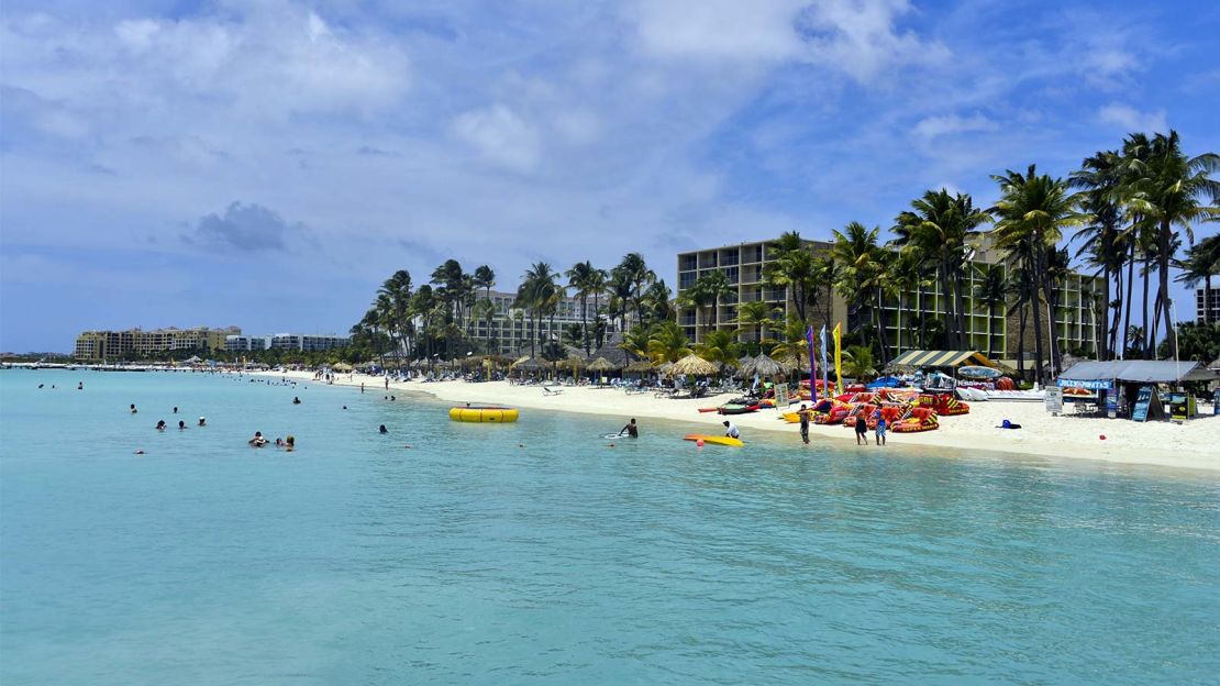 The white sands of Oranjestad, Aruba, are ill-advised for US tourists for the time being. 