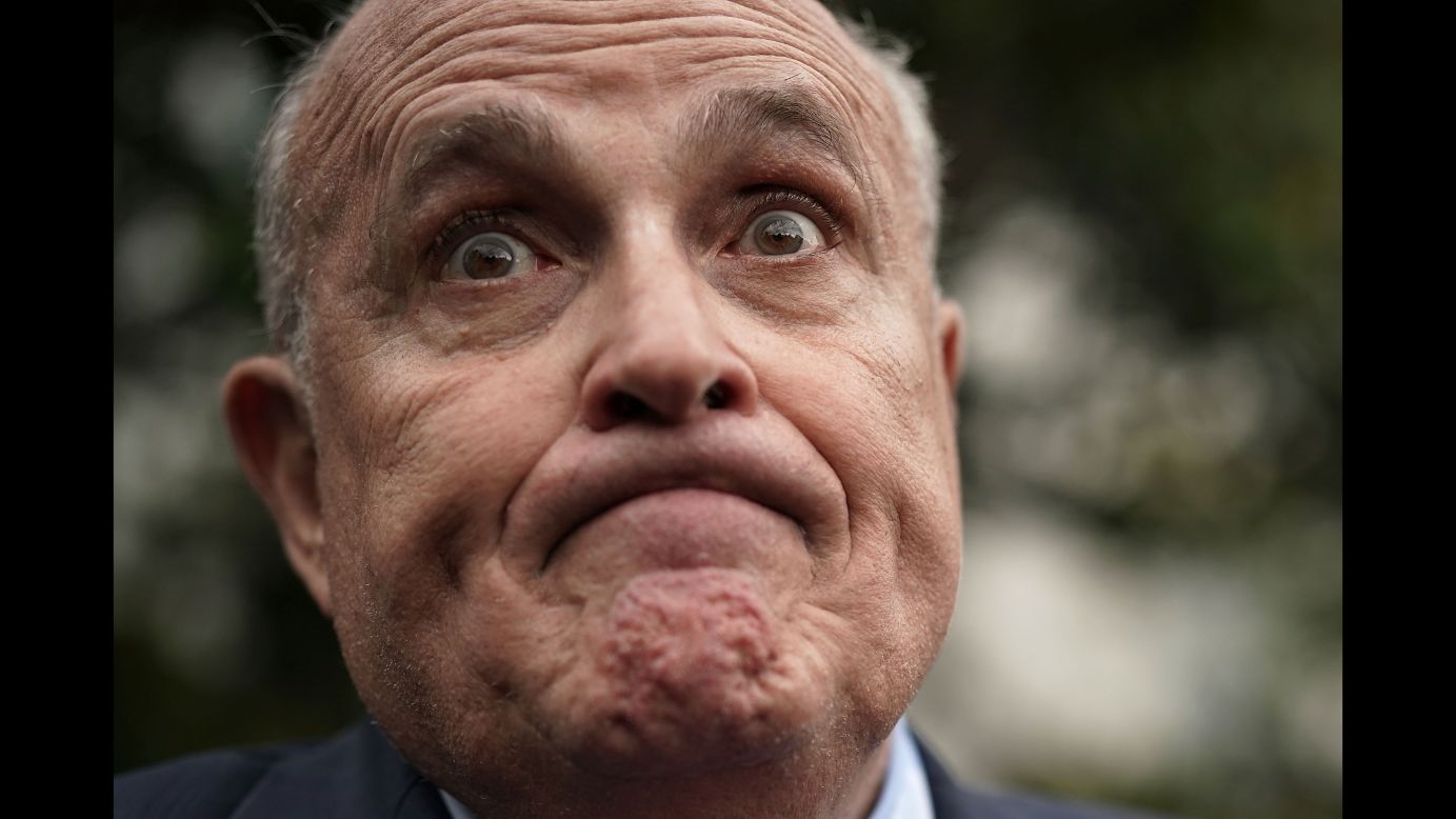 Rudy Giuliani, former New York City mayor and current lawyer for US President Donald Trump, speaks to members of the media at the White House on Wednesday, May 30.