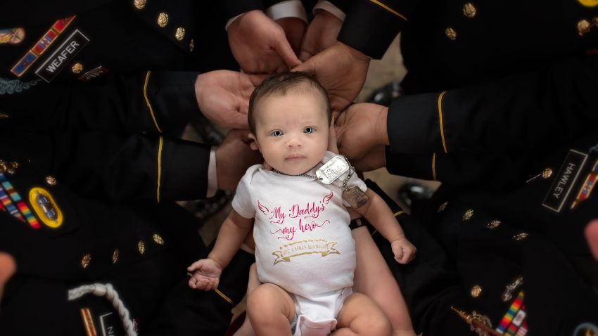 Christian Harris' father was killed in action in August of 2017. 
