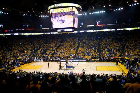The two teams tip off to start the series at Oracle Arena in Oakland, California.