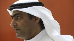 FILE - In this Aug. 25, 2016 file photo, human rights activist Ahmed Mansoor speaks to Associated Press journalists in Ajman, United Arab Emirates. Amnesty International says Ahmed Mansoor was detained overnight Monday, March 20, 2017 after a surprising overnight raid by 10 male and two female security officials who searched his children's bedroom. Electronic devices were confiscated and his wife was not informed of where he was being taken. (AP Photo/Jon Gambrell, File)