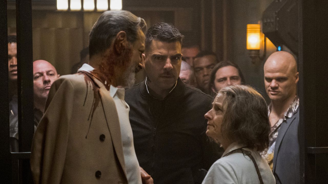 Jeff Goldblum, Zachary Quinto and Jodie Foster in 'Hotel Artemis'