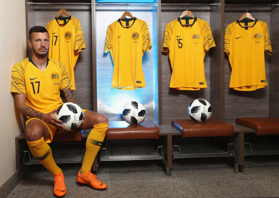 Nikita Rukavytsya of Australia is pictured in their World Cup kit.