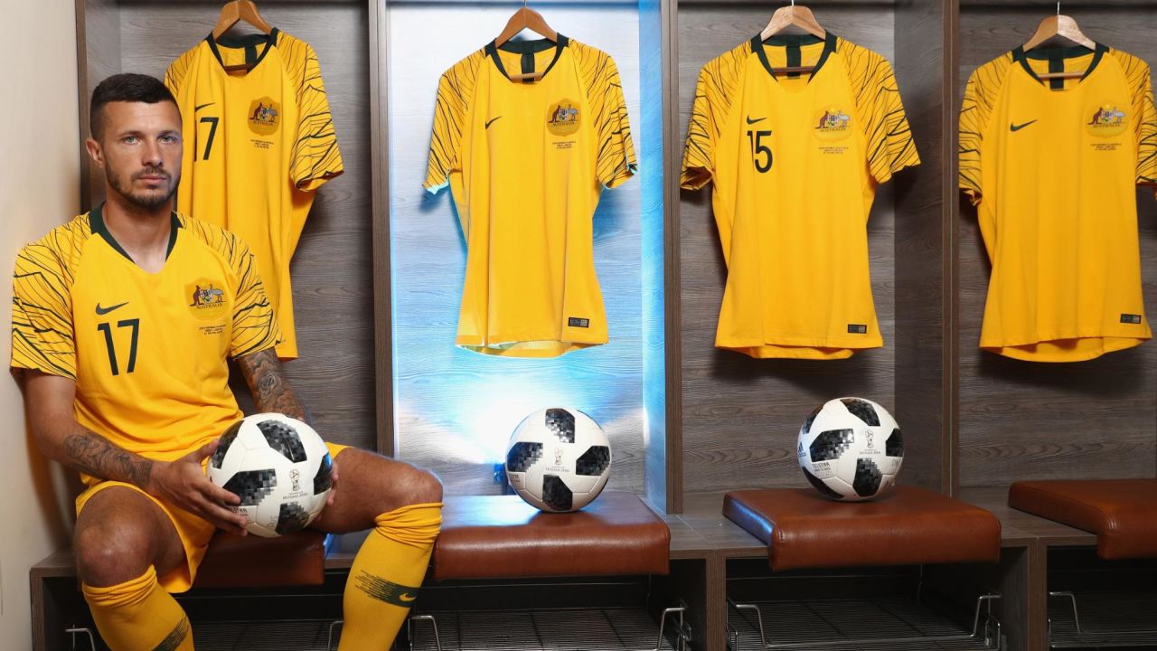 Nikita Rukavytsya of Australia is pictured in their World Cup kit.